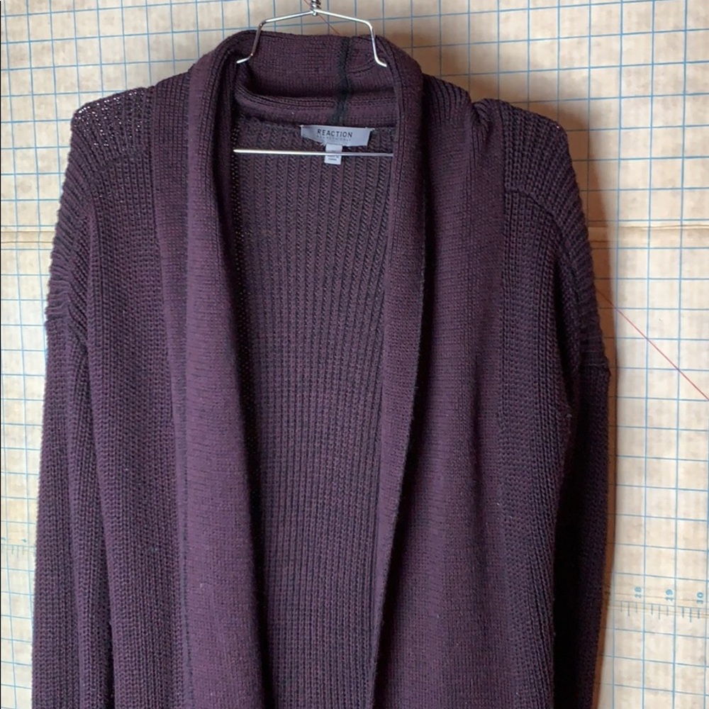 Reaction Kenneth Cole Long Plum Duster Sweater